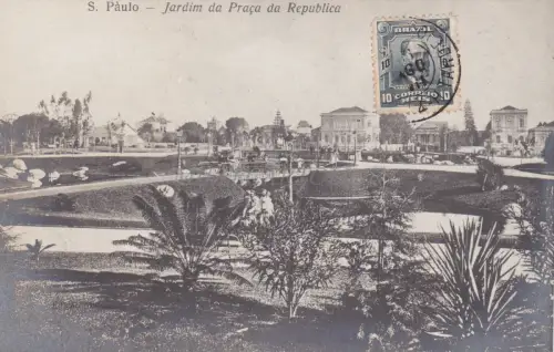 BRASILIEN - S. Paulo, Jardim da Praca da Republica, Foto Postkarte
