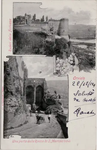 #ORVIETO: RUINEN DER FESTUNG UND EIN TÜR DER FELSE S. MARTINO