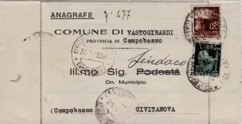 #VASTOGIRARDI (CB) - GEDRUCKT SONDERTARIF L. 1.80 FÜR CIVITANOVA