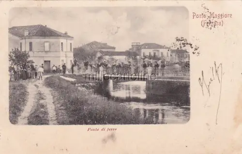 * PORTOMAGGIORE - Gruppe auf Eisenbrücke 1901