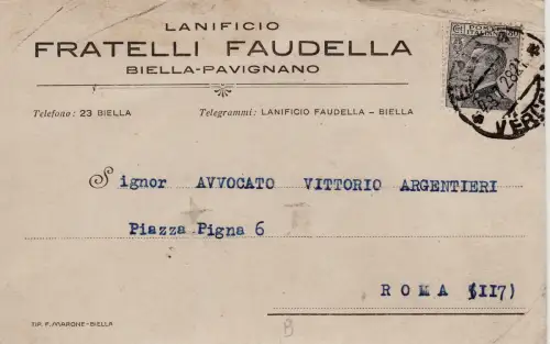 #BIELLA - PAVIGNANO: Kopfstück - FRATELLI FAUDELLA - lanificio