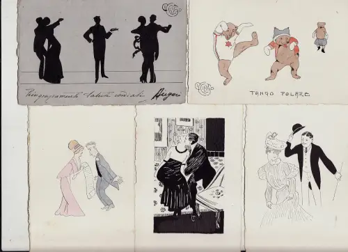 #11 ORIGINAL SKIZZEN AUF POSTKARTE MALER ZYKLISCH Pseud. von DIEGO RANIERI