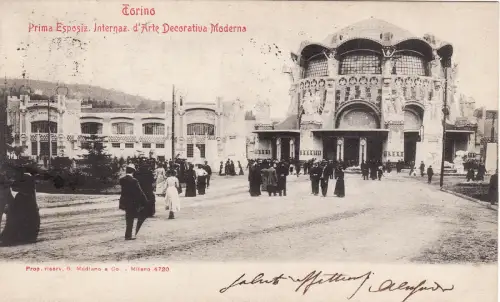 #TURIN 1902 - 1. AUSSTELLUNG. DECORATIVE ART - VESTIBOLO FASSADE - ED. MODIANO.4720