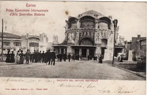 #TURIN 1902 - 1. AUSSTELLUNG. DECORATIVE ART - VESTIBOLO FASSADE - ED. MODIANO.4841