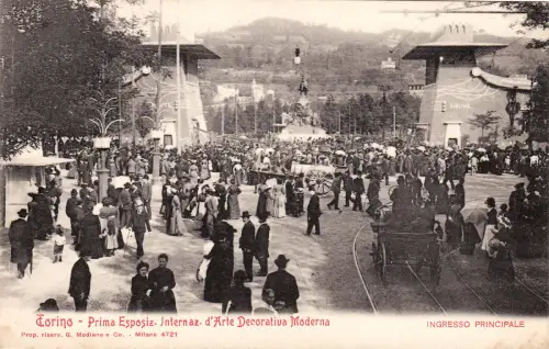 #TURIN 1902-1. AUSSTELLUNG. DECORATIVE ART - HAUPTEINGANG - ED. MODIANO.4721