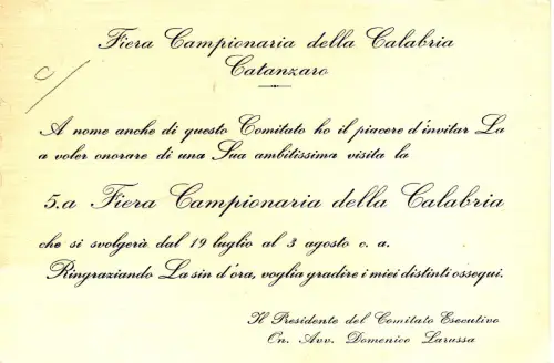 #CATANZARO: EINLADUNG ZUR KALABRISCHEN MUSTERMESSE