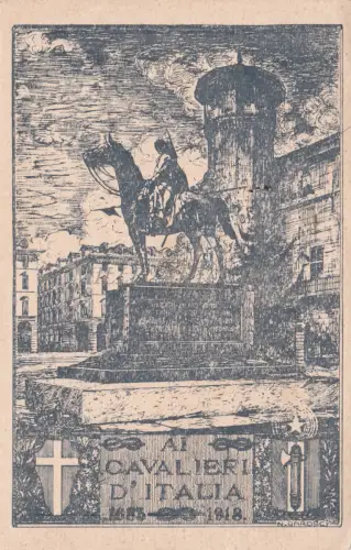 TURIN - Ai Cavalieri d'Italia, Disegno N. Garosci WWI
