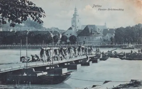 SLOWENIEN - Pettau / Ptuj - Pionier Brückenschlag 1909 Postkarte