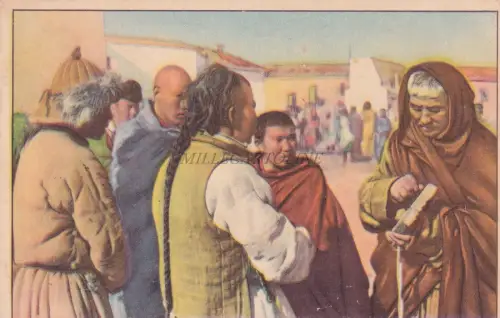 CHINA - Serie Popoli e Costumi - Nomadi Fantze 1920 Missions Postcard