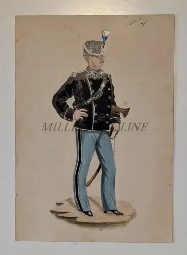MILITÄRISCHE TROMPETE - Skizze, Getränke 18. April 1877