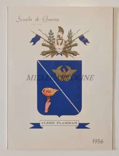 KRIEGSSCHULE - Grußkarte Kalender 1956 ALERE FLAMMAM