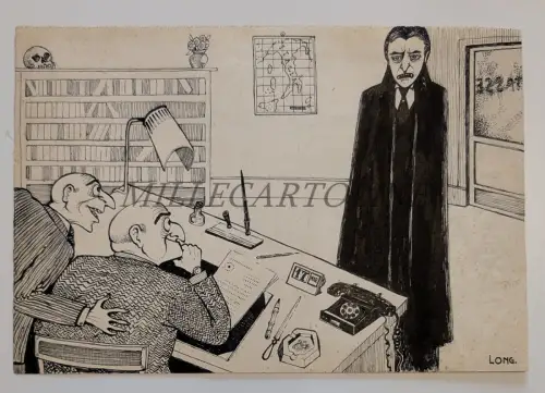 FEUERAMT: KOMMEN, NEHMEN WIR ES AN... - China-Skizze signiert Long. VAMPIR