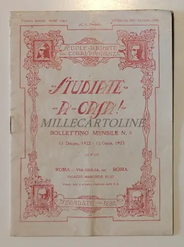 VERSAMMELTE SCHULEN PER KORRESPONDENZ ROM - Monatsbulletin Nr. 8 1923