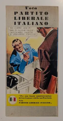 PLI VOTA ITALIENISCHE LIBERALE PARTEI - Illustriertes Faltblatt Mai 1956