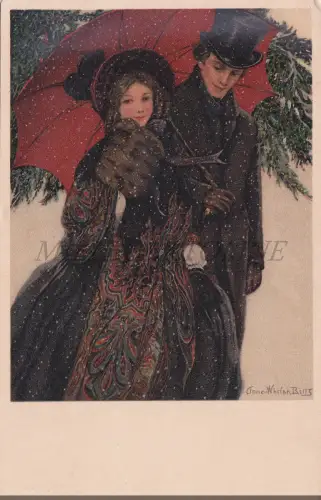ANNE WHELAN BETTS - Junges Paar im Schnee, Postkarte