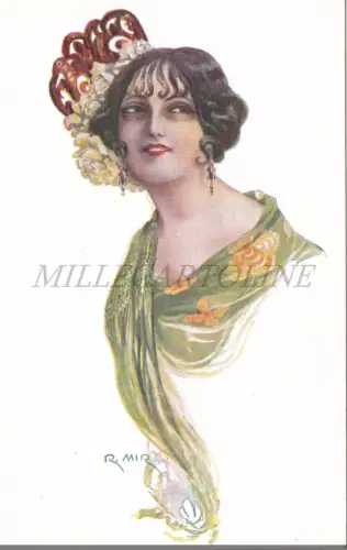 R. MIR - Mädchen im spanischen Kostüm, Postkarte