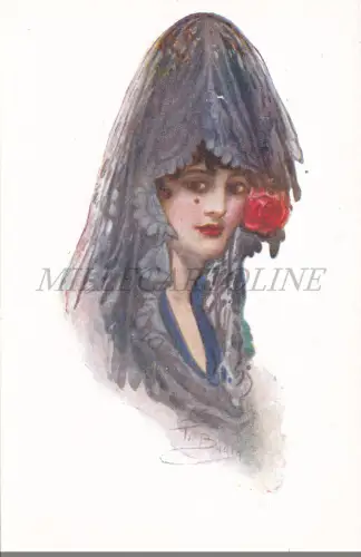 P. BADIA - Mädchen im spanischen Kostüm, Postkarte