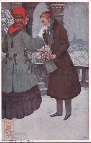 VANOCNI A NOVOROCNI PRANI SEHE ICH FALTEN! - Tschechien, Postkarte 1933