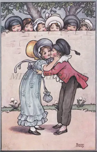 FLORENCE HARDY - Junge und Mädchen, Tuck Oilette Postkarte
