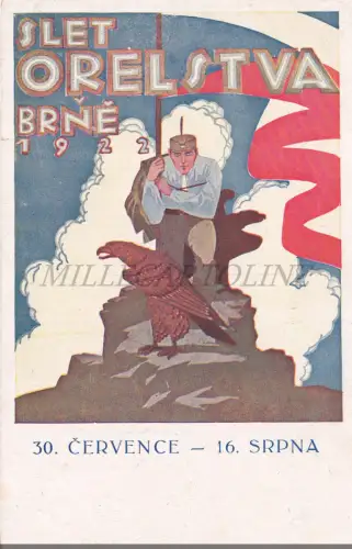 SLET ORELSTVA BRNE 1922 30 CERVENCE 16 SRPNA - Tschechien, Postkarte