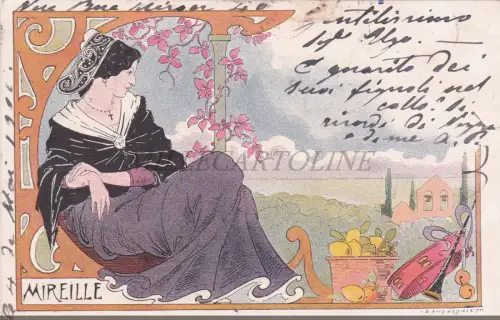 E. LOUIS LESSIEUX - Mireille, Postkarte 1901