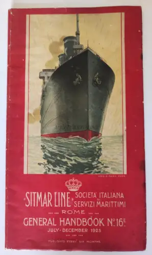 NAVIGATION - Sitmar Line - 28 S. General Handbook n.16 1925 Vittorio Grassi