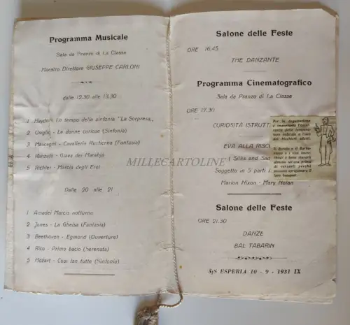 NAVIGATION - Sitmar Line - SS Esperia Programm 1931