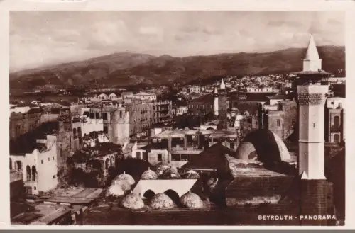 LIBANON - Beirut, Panorama, Fotopostkarte 1949