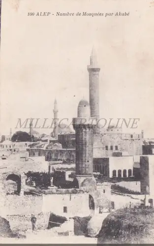 SYRIEN - Aleppo, Anzahl der Moscheen pro Akabe, Postkarte