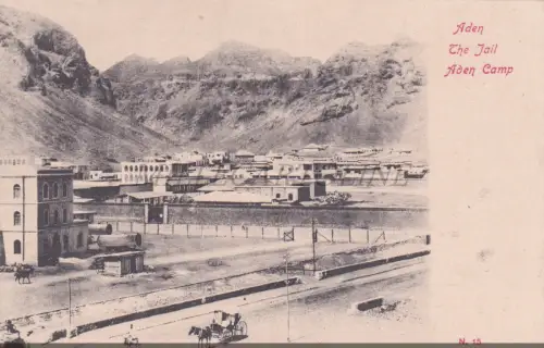 JEMEN - Das Gefängnis, Lager Aden, Postkarte 1900