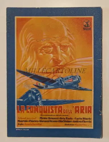 DIE EROBERUNG DER LUFT - Manderfilm Rom, Broschüre Grafitalia 1939 Aeronautica