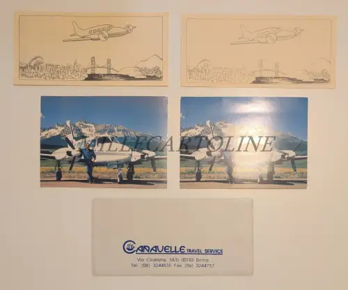 AUSFLÜGE MIT PIPER CHIEFTAIN - 4 Werbekarten 1 Caravelle Etui