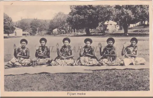 FIDSCHI - Fidschi Meke, Postkarte 1936