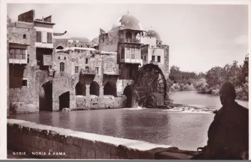 SYRIEN - Noria à Hama, Foto Postkarte um 1930