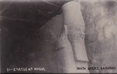 IRAK - Statue at Mosul, Bezaz Bagdad Foto Postkarte