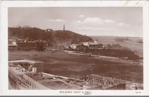JEMEN - Dampferpunkt, Aden, Foto Postkarte 1935 um 20 Somalia Italiana Stempel
