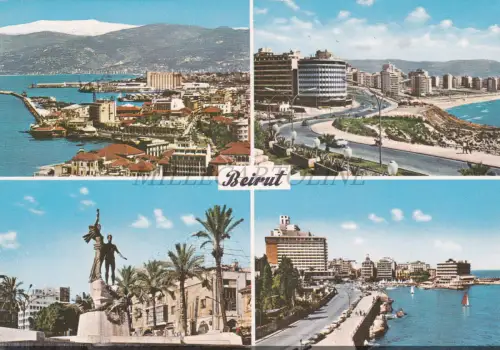 LIBANON - Beirut, Ansichten, Postkarte