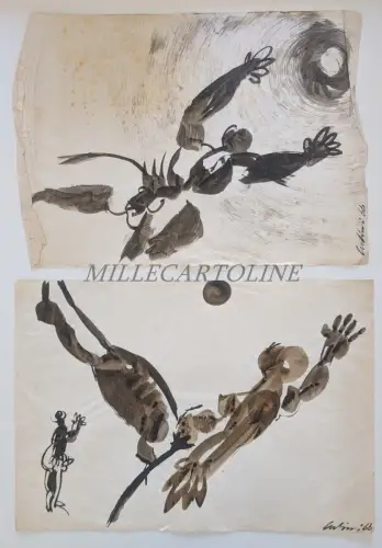 R. CUTINI - Lot 31 Skizzen auf Papier 196x