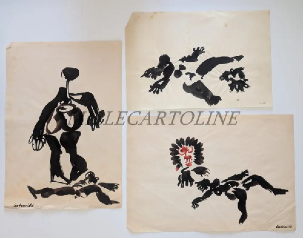 R. CUTINI - Lot 31 Skizzen auf Papier 196x 2