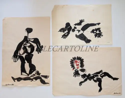 R. CUTINI - Lot 31 Skizzen auf Papier 196x