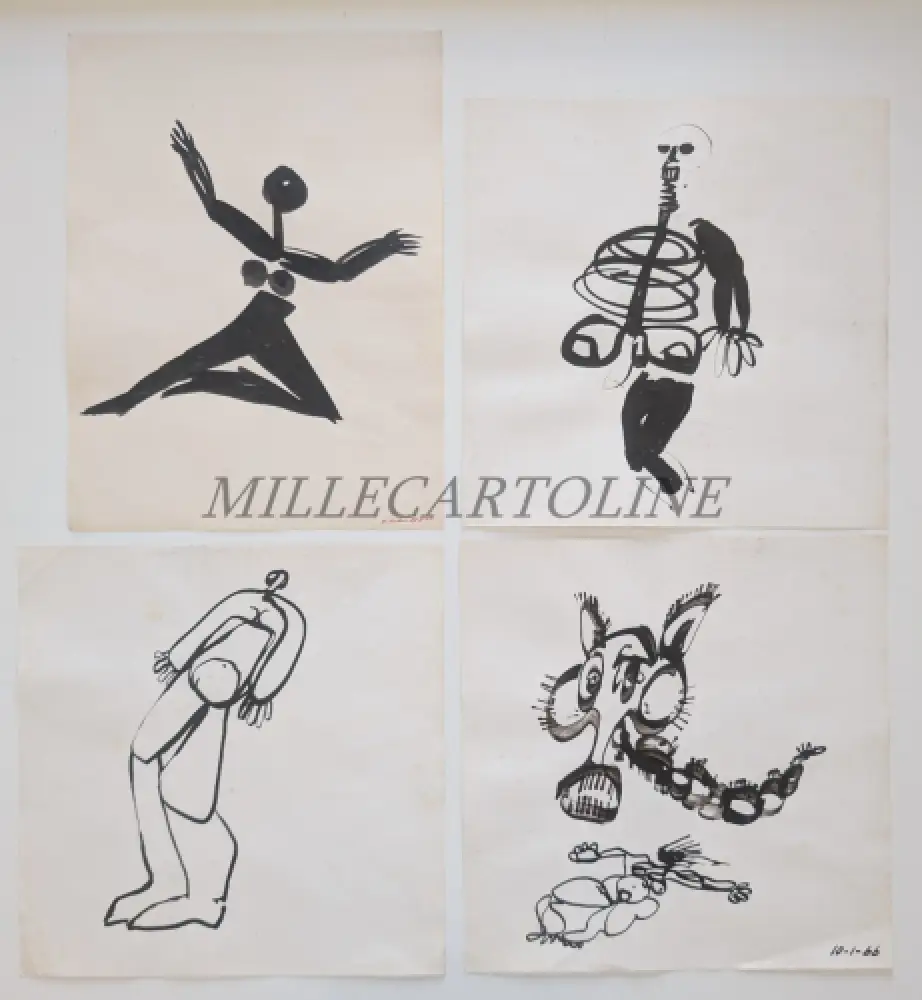 R. CUTINI - Lot 31 Skizzen auf Papier 196x 5