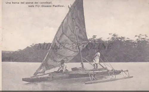 FIDSCHI - Una barca nel pays dei cannibali, Oceano Pacifico, Italian Postcard