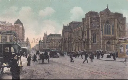 AUSTRALIEN - Melbourne, Swanston Street, St. Paul's, Postkarte