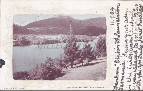 AUSTRALIEN - Blick von der Esplanade, New Norfolk, Postkarte 1904