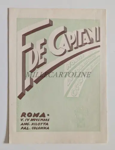 F. DE CAPTAINI MÖBEL DEKORATIONEN KUNSTOBJEKTE ROM - Faltbar