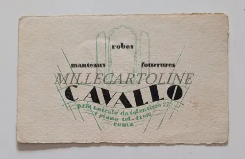 CAVALLO ROMA MANTEAUX ROBES FURRURES - Visitenkarte Karton Mode