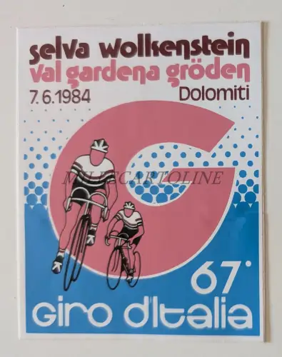SELVA WOLKENSTEIN VAL GARDENA GRÖDEN DOLOMITI 67° GIRO D'ITALIA 1984 Aufkleber