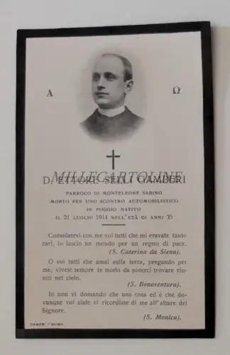 D. ETTORE SELLI GAMBERI - Pfarrer Monteleone Sabino, gestorben auf Poggio Nativo 1914
