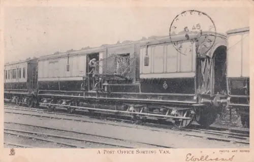 ROYAL MAIL - A Post Office Sorting Van, Train 1904 Tuck Postcard Swansea