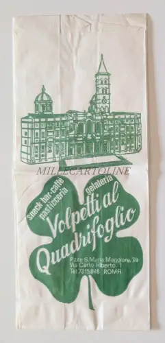 SNACK BAR CAFÉ PASTICCERIA GELATERIA VOLPETTI AL QUADRIFOGLIO ROMA - Beutel